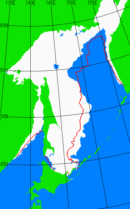 2月15日の海氷分布図