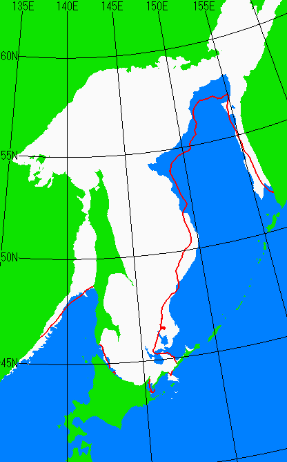 2月25日の海氷分布図