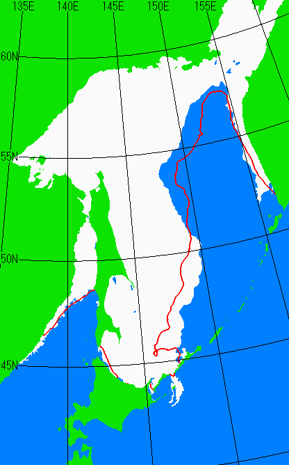 海氷分布図（オホーツク海全体）