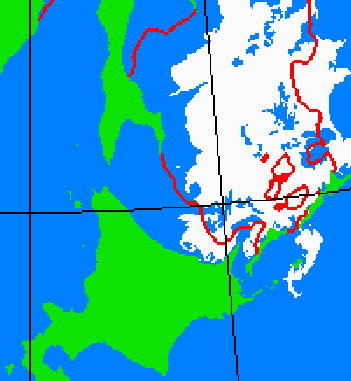 海氷分布図（北海道周辺）