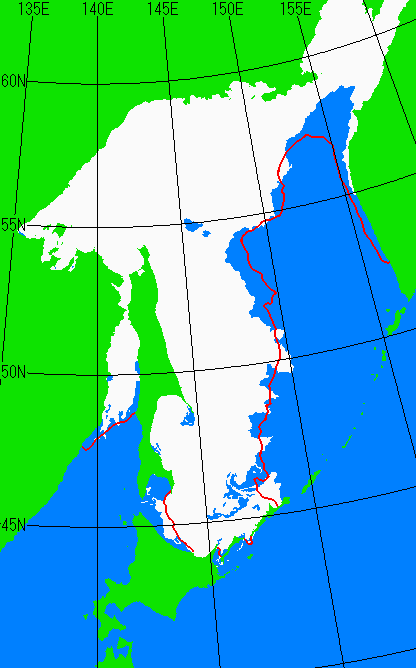 3月15日の海氷分布図