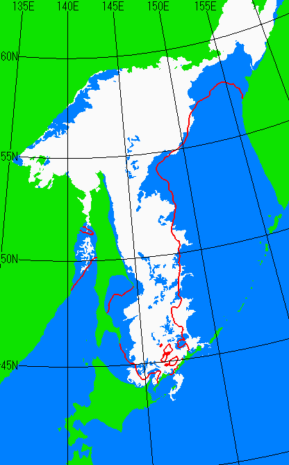 海氷分布図（オホーツク海全体）