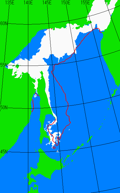 4月15日の海氷分布図