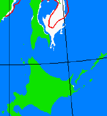 海氷分布図（北海道周辺）