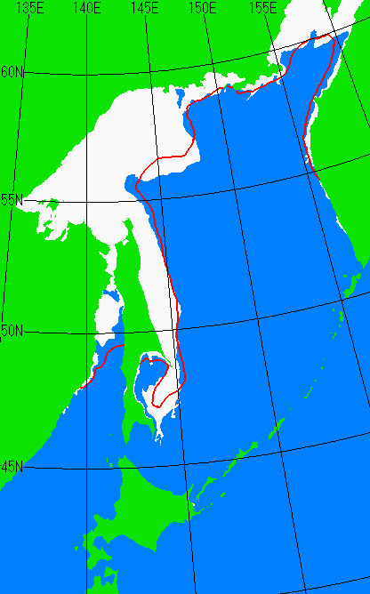 海氷分布図（オホーツク海全体）