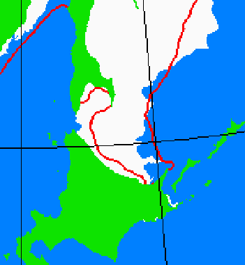 海氷分布図（北海道周辺）