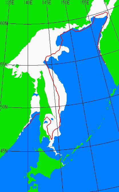 1月5日の海氷分布図