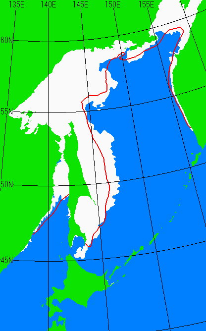 1月10日の海氷分布図