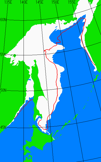 1月20日の海氷分布図