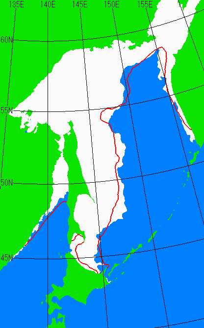 海氷分布図（オホーツク海全体）