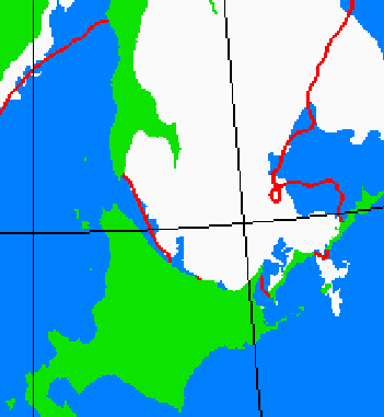 海氷分布図（北海道周辺）