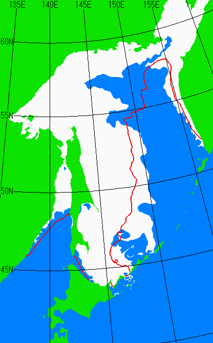 2月15日の海氷分布図