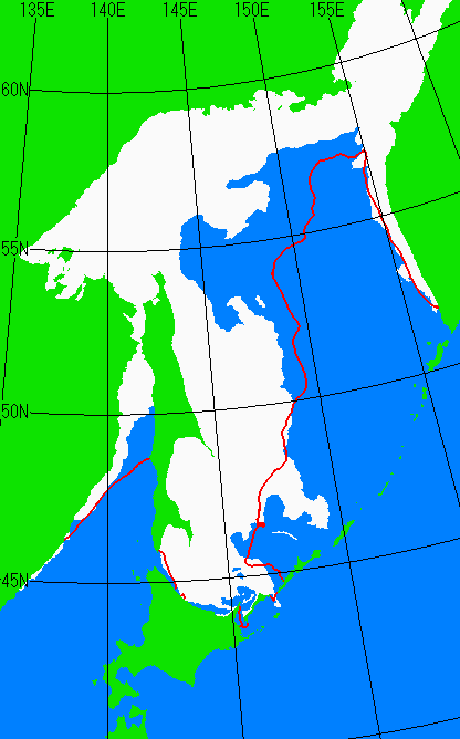 2月25日の海氷分布図