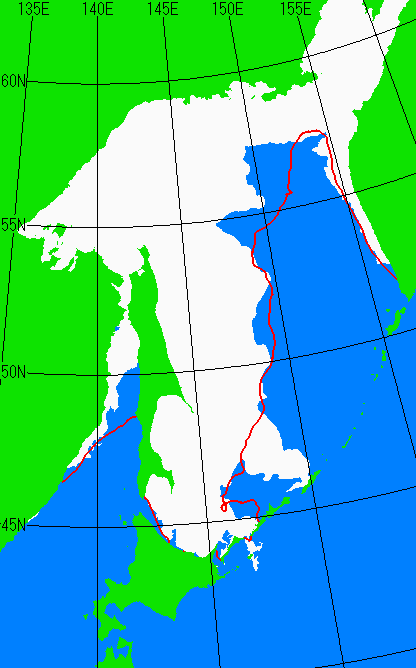 2月28日の海氷分布図