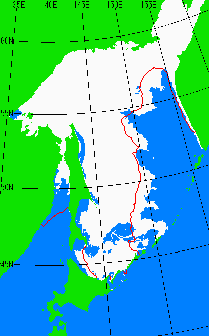 3月15日の海氷分布図