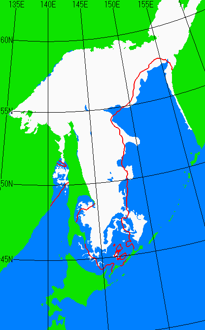 3月31日の海氷分布図