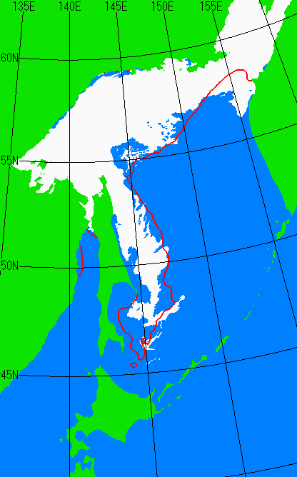 4月15日の海氷分布図