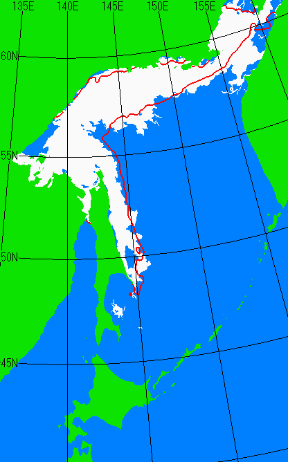 海氷分布図（オホーツク海全体）