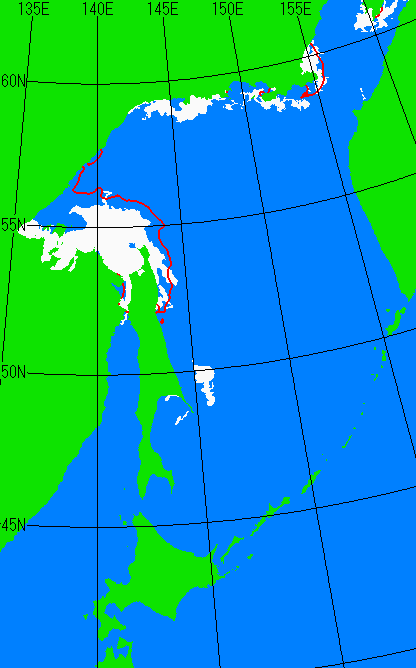 5月25日の海氷分布図