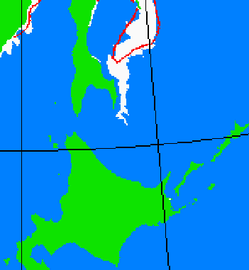 海氷分布図（北海道周辺）