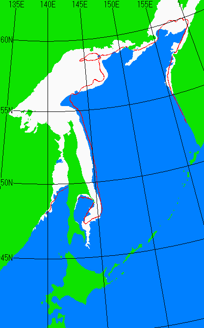 海氷分布図（オホーツク海全体）