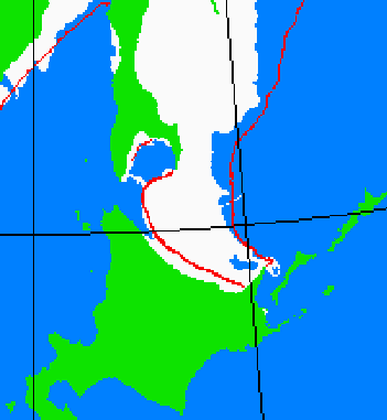 海氷分布図（北海道周辺）