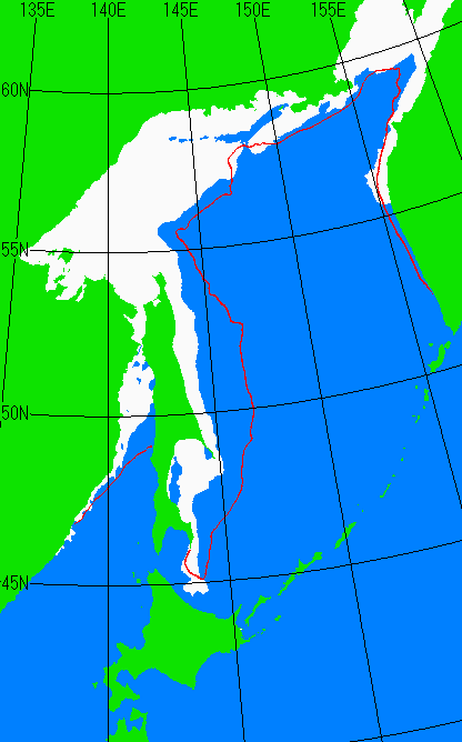 1月15日の海氷分布図