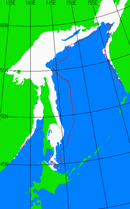 1月20日の海氷分布図