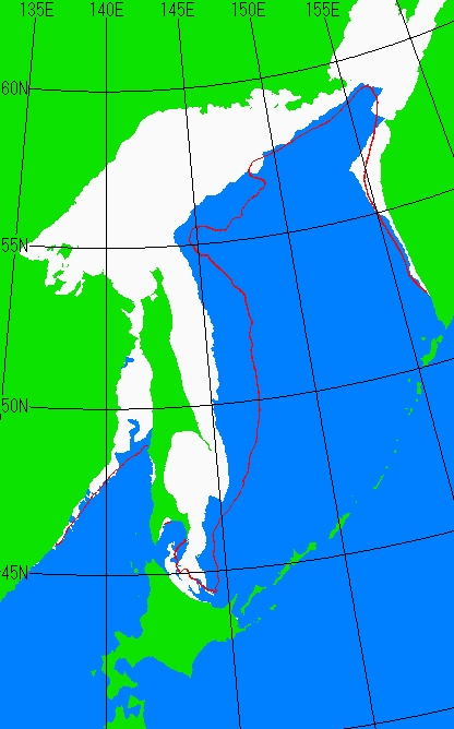 1月25日の海氷分布図