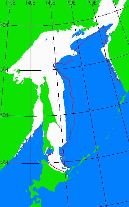 海氷分布図（オホーツク海全体）