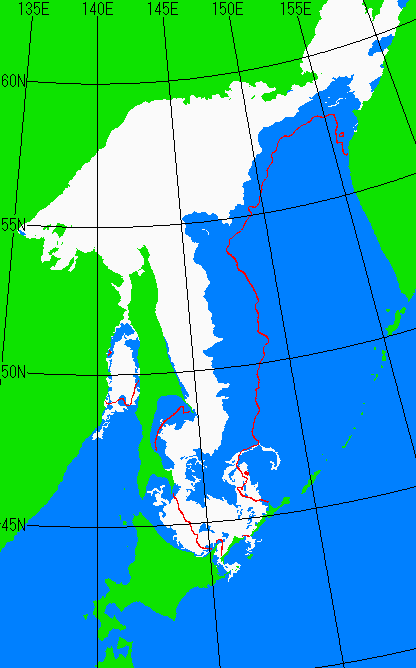 3月25日の海氷分布図