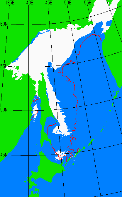 海氷分布図（オホーツク海全体）