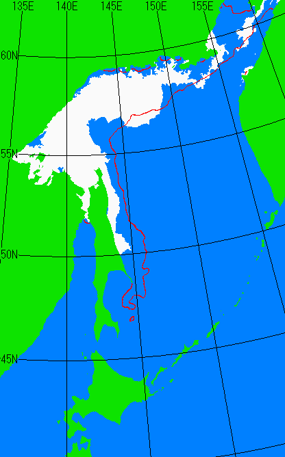 4月25日の海氷分布図