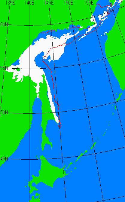 海氷分布図（オホーツク海全体）