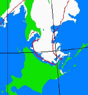 海氷分布図（北海道周辺）