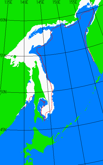 1月5日の海氷分布図