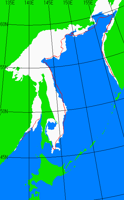 1月10日の海氷分布図