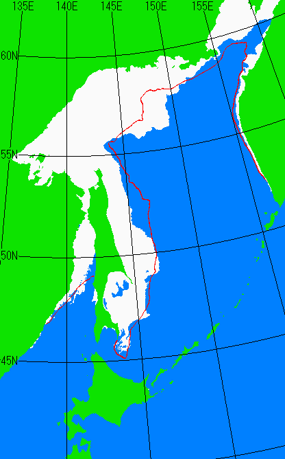 1月15日の海氷分布図