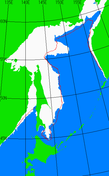 1月20日の海氷分布図