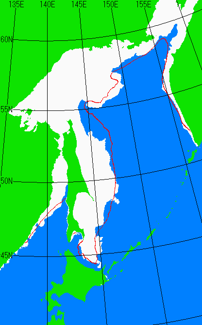 1月25日の海氷分布図