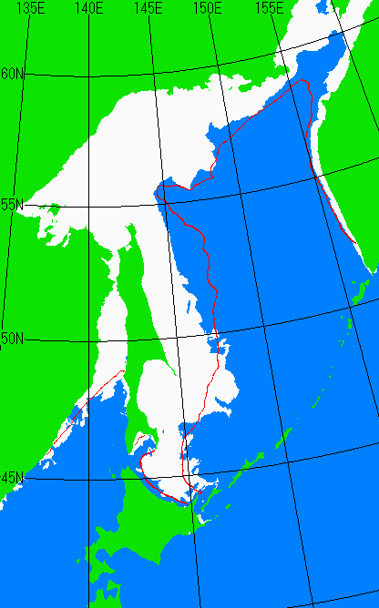 海氷分布図（オホーツク海全体）