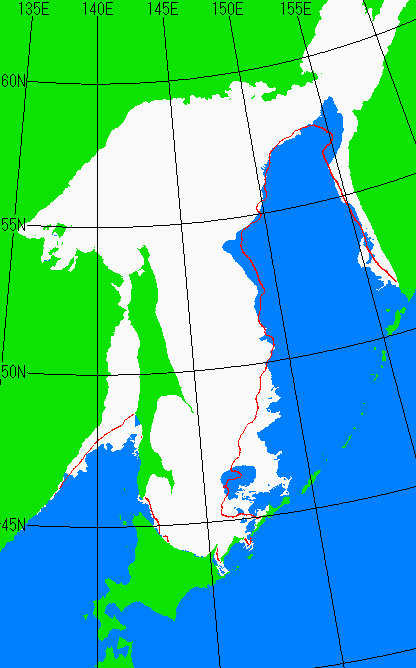 2月25日の海氷分布図