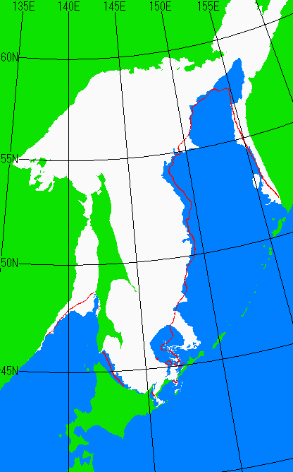 海氷分布図（オホーツク海全体）