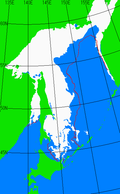 3月15日の海氷分布図