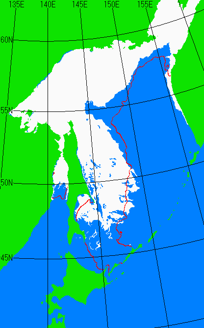 3月25日の海氷分布図