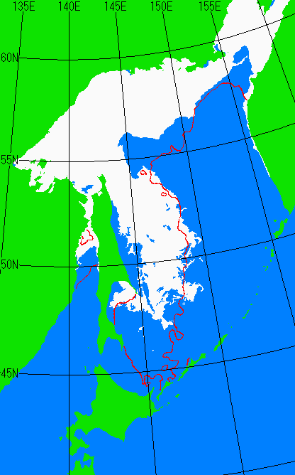 海氷分布図（オホーツク海全体）