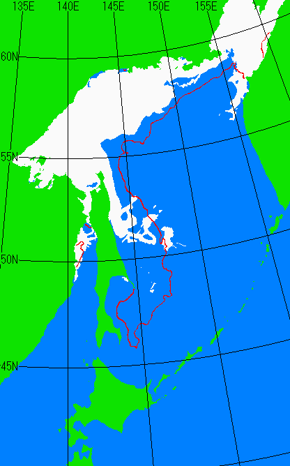 4月15日の海氷分布図