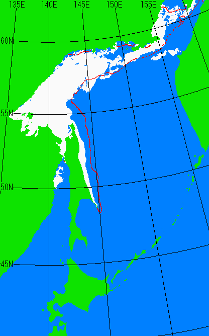 海氷分布図（オホーツク海全体）