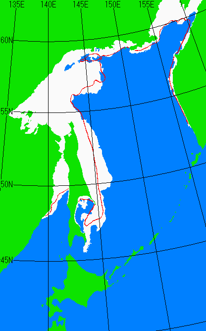 海氷分布図（オホーツク海全体）