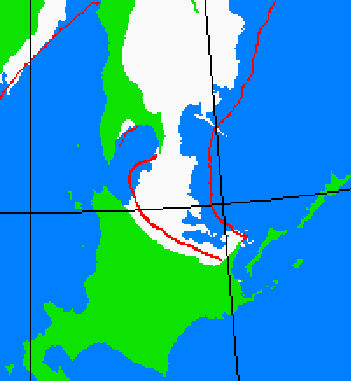 海氷分布図（北海道周辺）